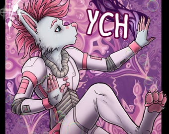 YCH Trippy Space - Furry / Anthro / Fursona Con Badge - Custom Art Character Profile Image or Icon [YOUR CHARACTER]