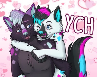 YCH Piggyback Ride - Furry / Anthro / Fursona Con Badge - Custom Art Character Profile Image or Icon [YOUR CHARACTER]