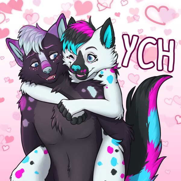 YCH Piggyback Ride - Furry / Anthro / Fursona Con Badge - Custom Art Character Profile Image or Icon [YOUR CHARACTER]