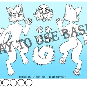 Canine Base Reference Sheet Fox, Dog, Wolf Male/female Anthro Furry Art ...