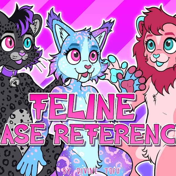 Furry Cat Reference Sheet Base - Etsy