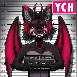YCH Police Mugshot - Furry / Anthro / Fursona Con Badge - Custom Art Character Profile Image or Icon [YOUR CHARACTER]