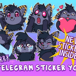 Telegram Digital Sticker YCH Custom Art of your Character for Profile Image, Con Badge or Icon Furry / Anthro / Fursona image 1