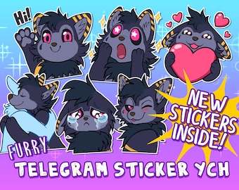 Telegram Digital Sticker YCH - Custom Art of your Character for Profile Image, Con Badge or Icon [Furry / Anthro / Fursona]