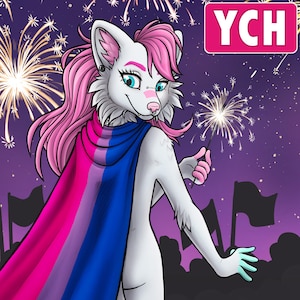 YCH Pride Month Cape- Furry / Anthro / Fursona Con Badge - Custom Art Character Profile Image or Icon [YOUR CHARACTER]