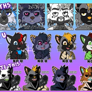 Telegram Digital Sticker YCH Custom Art of your Character for Profile Image, Con Badge or Icon Furry / Anthro / Fursona image 8