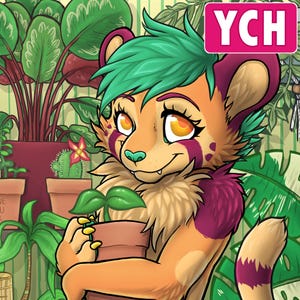 YCH Plant Babies - Furry / Anthro / Fursona Con Badge - Custom Art Character Profile Image or Icon [YOUR CHARACTER]