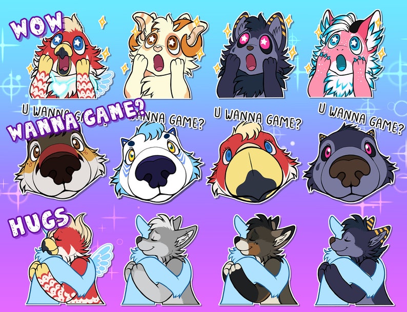 Telegram Digital Sticker YCH Custom Art of your Character for Profile Image, Con Badge or Icon Furry / Anthro / Fursona image 4