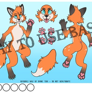 Canine Base Reference Sheet Fox, Dog, Wolf Male/female Anthro Furry Art ...