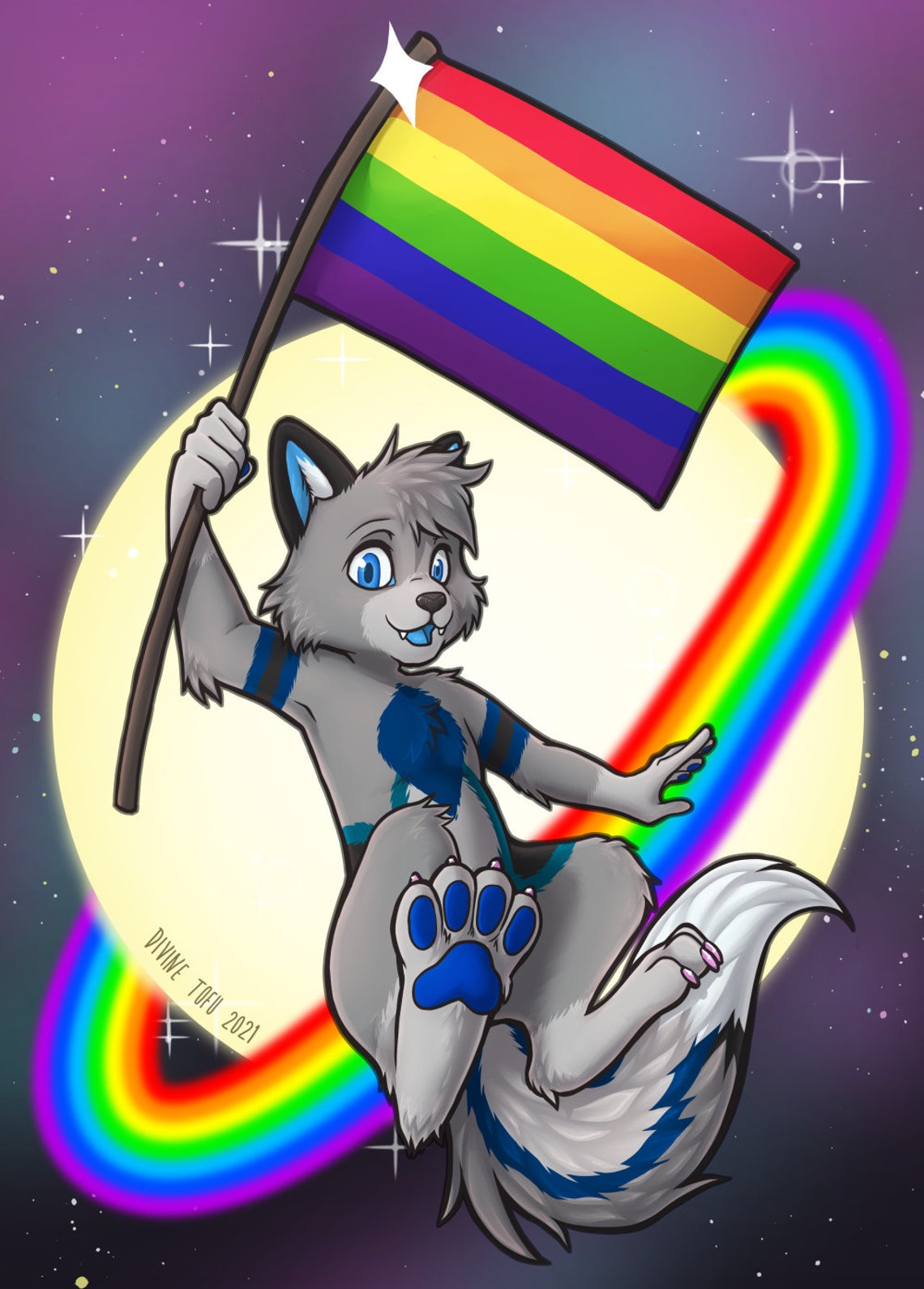 YCH Pride Month Flag Furry / Anthro / Fursona Con Badge - Etsy
