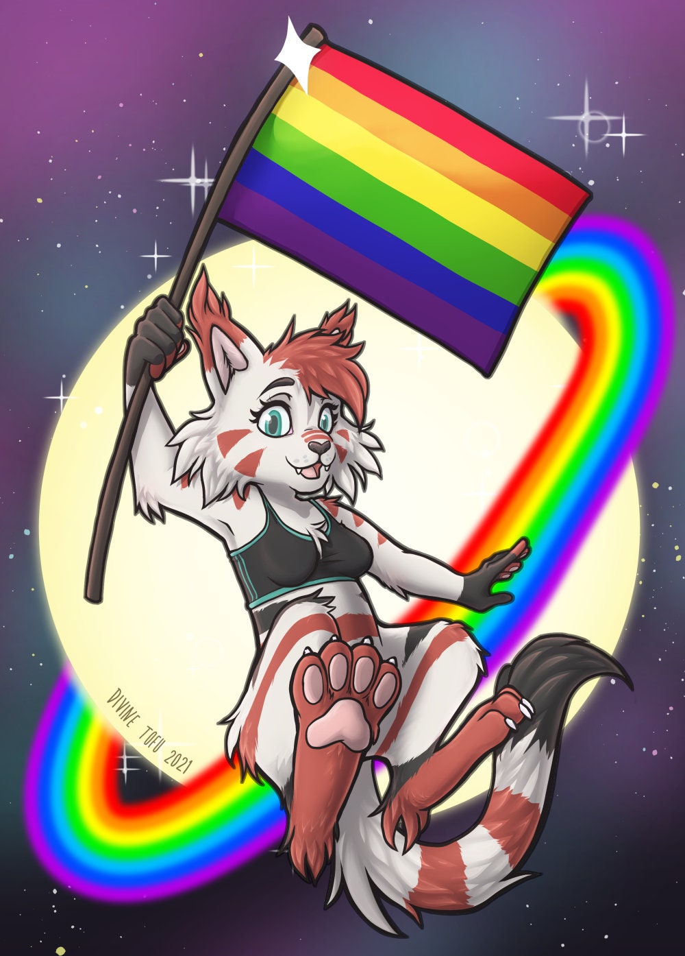 YCH Pride Month Flag Furry / Anthro / Fursona Con Badge | Etsy