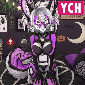 Insignia de novia/novio gótico de YCH - Furry/Anthro/Fursona Con - Imagen o ícono de perfil de personaje de arte personalizado [TU PERSONAJE]