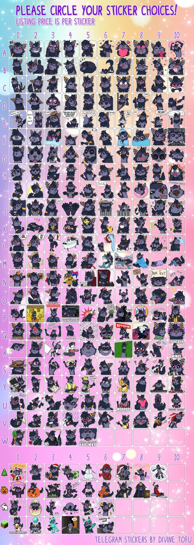 Telegram Digital Sticker YCH - Custom Art of your Character for Profile Image, Con Badge or Icon [Furry / Anthro / Fursona] PRESET STICKER