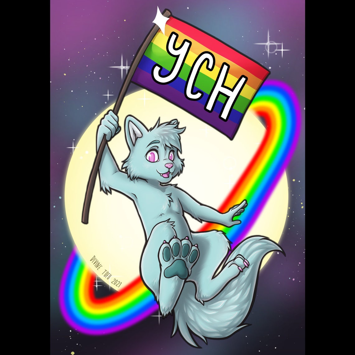 YCH Pride Month Flag Furry / Anthro / Fursona Con Badge | Etsy
