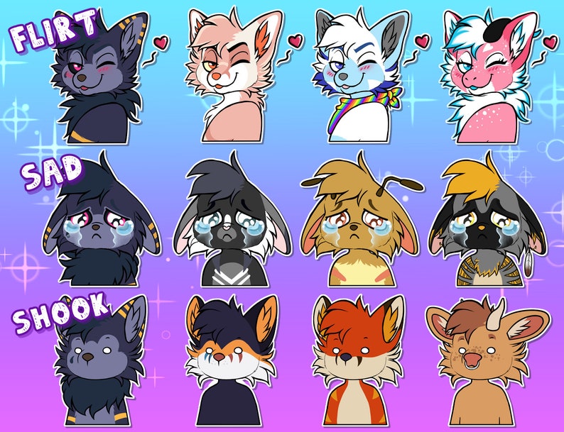 Telegram Digital Sticker YCH Custom Art of your Character for Profile Image, Con Badge or Icon Furry / Anthro / Fursona image 6