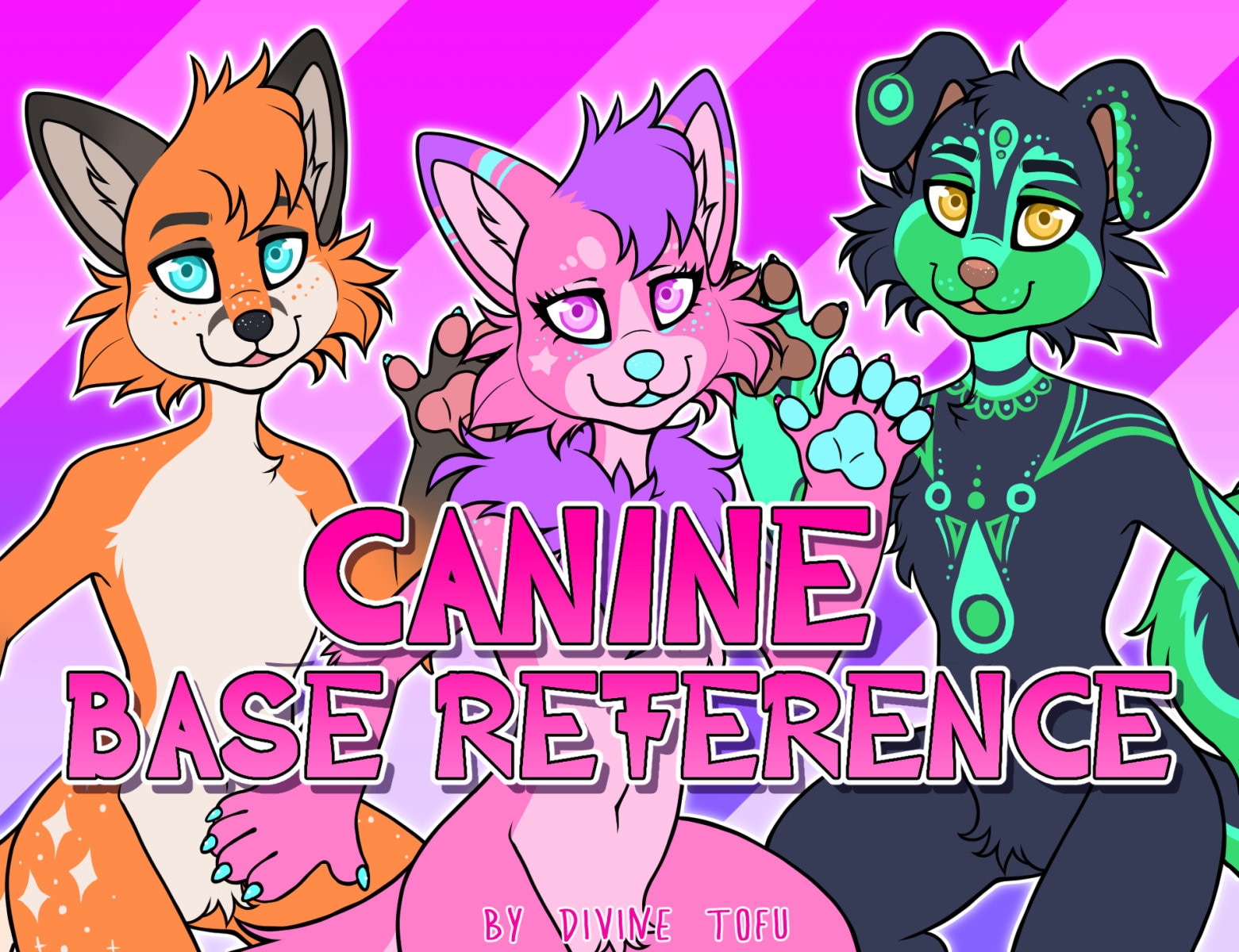 Canine Base Reference Sheet - Fox, Dog, Wolf - Male/female