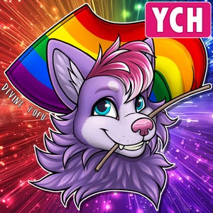 YCH Pride Puppy - Furry / Anthro / Fursona Con Badge - Custom Art Character Profile Image or Icon [YOUR CHARACTER]