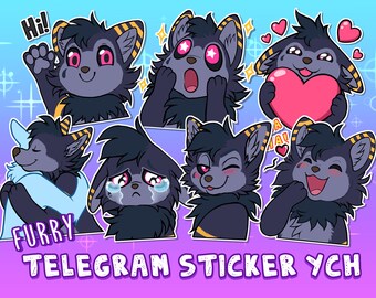 Telegram Digital Sticker Pack YCH - Custom Art of your Character for Profile Image, Con Badge or Icon [Furry / Anthro / Fursona]