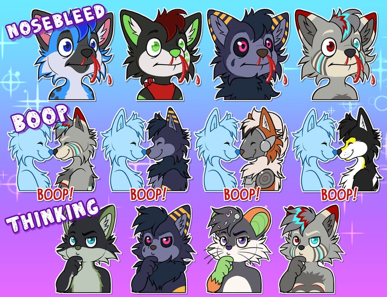 Telegram Digital Sticker YCH Custom Art of your Character for Profile Image, Con Badge or Icon Furry / Anthro / Fursona image 9