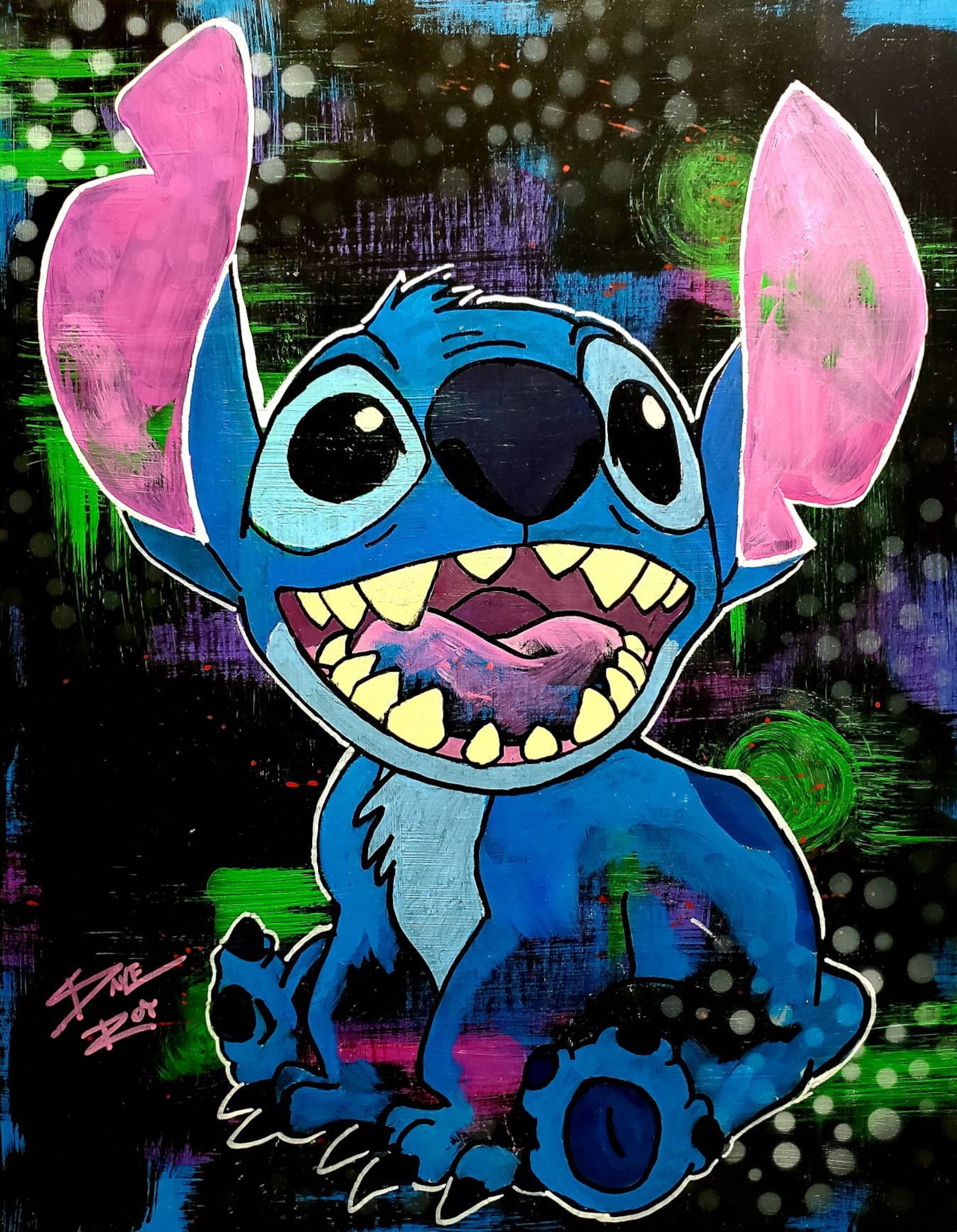 ORIGINAL 14x11 Pop Art Stitch Acrylic Painting on Etsy