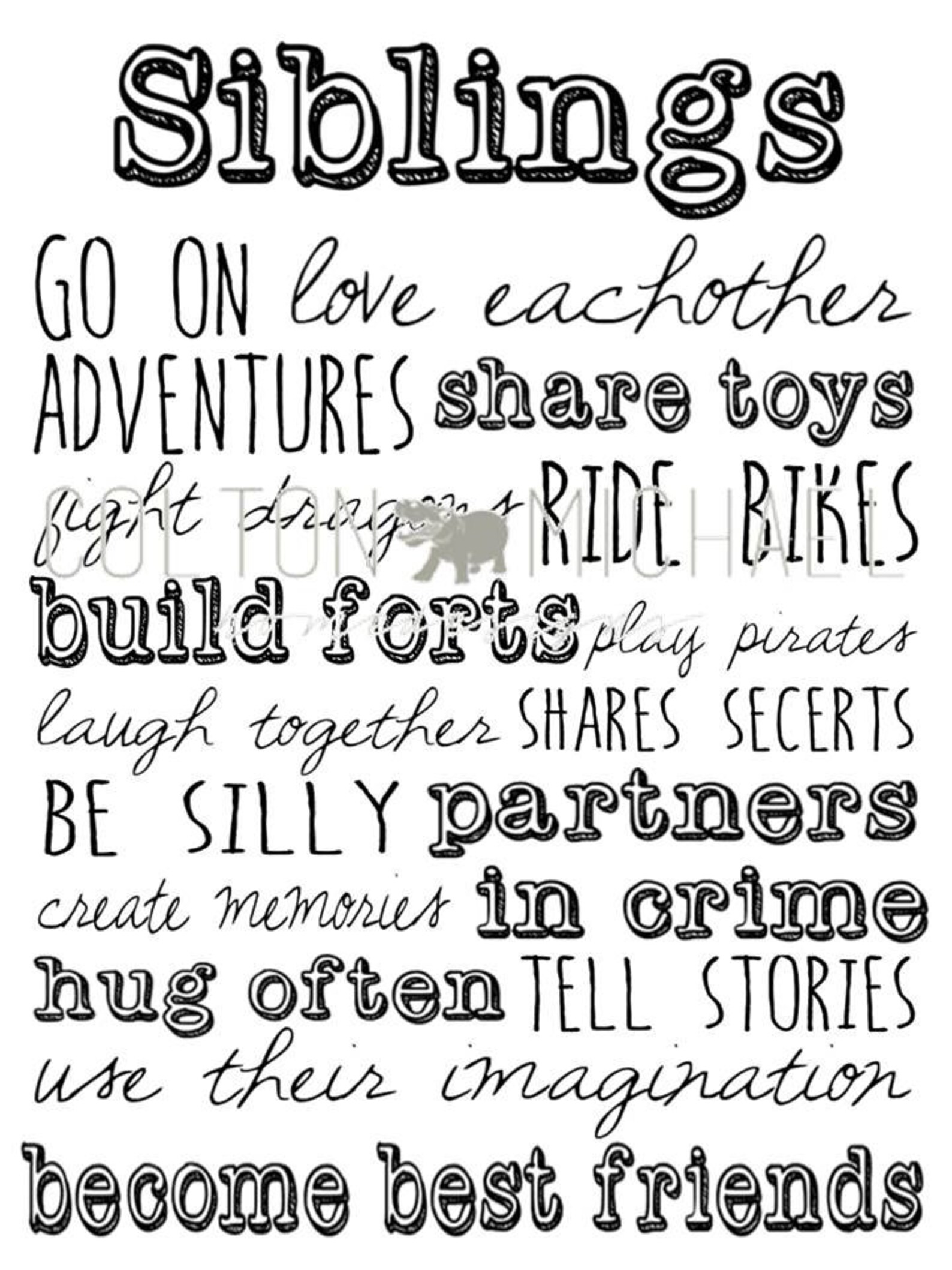 Siblings Sign PRINTABLE JPEG FORMAT Customizable Etsy