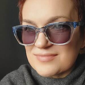 Peepers Blue Gradient Sunglasses Tinted Reader Glasses Blue Transparent Frames Womens Fashion Eyewear