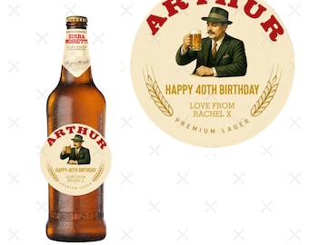 Custom Personalised Birra Bottle With Name Label For Any Occasion Happy Birthday Sticker Unique Fun Gifts Party Wedding Beer Bottles