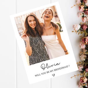 Biglietto di proposta personalizzato per damigella d'onore e cartolina fotografica per damigella d'onore / Biglietto di proposta Polaroid per damigella d'onore, matrimonio, regalo per damigella d'onore