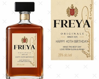 Rótulo personalizado para garrafa de licor, adesivo de feliz aniversário para qualquer ocasião, presentes divertidos e exclusivos para casamentos.