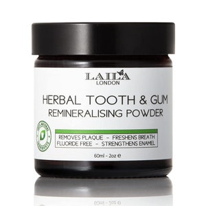 100% natürliches organisches fluoridfreies pflanzliches remineralisierendes Zahn- und Gum-Pulver
