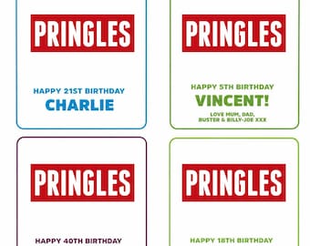 Etiquetas personalizadas para latas de Pringles Regalos para él y para ella Regalos únicos Regalos de cumpleaños Regalos divertidos Etiquetas personalizadas