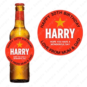 Bottiglia di birra Estrella personalizzata con etichetta con nome Adesivo di buon compleanno per qualsiasi occasione, regali divertenti e unici per feste