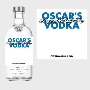 Etichetta personalizzata per bottiglia di vodka Buon compleanno per qualsiasi occasione Adesivo Regali divertenti unici Anno Nome Festa