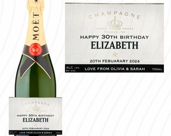 Personalisierte Champagner Flasche Benutzerdefinierte Label alles Gute zum Geburtstag für jeden Anlass Aufkleber Einzigartige Spaß Geschenke Hochzeitsfeier