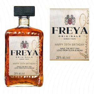 Gepersonaliseerde fles Disaronno-likeur Aangepast etiket Gelukkige verjaardag voor elke gelegenheid Sticker Unieke leuke cadeaus Bruiloft
