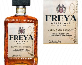 Personalised Disaronno Liqueur Bottle Custom Label Happy Birthday For Any Occasion Sticker Unique Fun Gifts Wedding