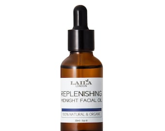 Replenishing Midnight Facial Oil Serum 100% Natural and Organic Line Reducing Anti-Aging Recovery Serum