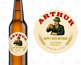Custom Personalised Birra Bottle Label Sticker Only With Name For Any Occasion Happy Birthday Unique Fun Gifts Party Wedding Beer Bottles