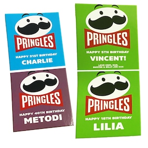 Etichetta personalizzata per lattine Pringles Regali per lui e per lei Regali unici Compleanni Regali divertenti Etichetta regali personalizzati