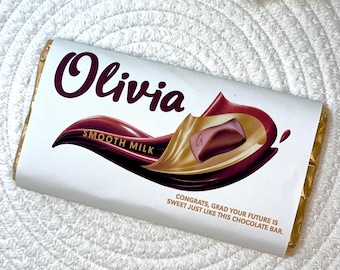 Barra de chocolate con leche suave Galaxy de 100 g con envoltorio personalizado. Regalos personalizados.