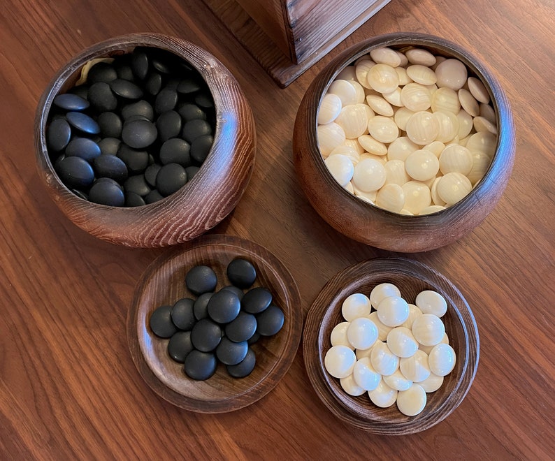 9.59.8mm Clamshell Go Stones & Bowls With Paulownia Storage Etsy