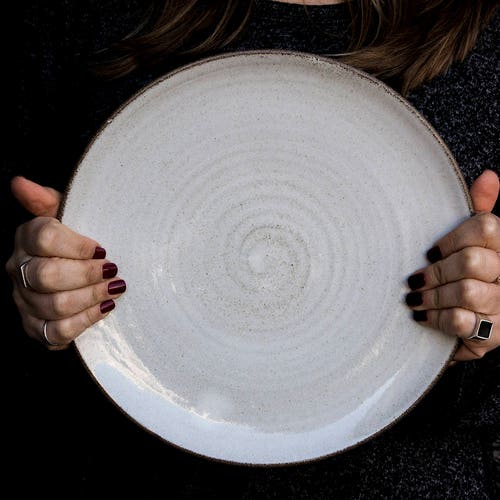 White Pottery Dinner Plate Stoneware Main Course Plate Etsy