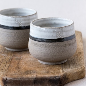 2 White Handmade Pottery Small Coffee Cups, Decorative Ceramic Rustic Cups, Set of 2 White Ceramic Mugs, Thank You Gift