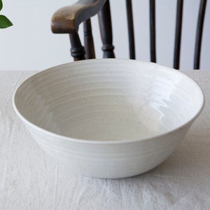 White Rustic Pottery Big Fruit / Salad Bowl White
