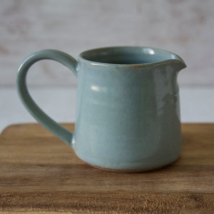 Blue Syrup Pitcher, Ceramic Milk Creamer, Pottery Jug, Coffee Creamer, Gift for Mother, Creamer Jug, Dining Accessories, Country Kitchen