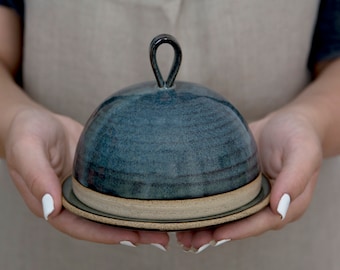 Handmade Butter Dish with Lid, Perfect Gift for Cooks, Rustic Pottery, Covered Butter Dish