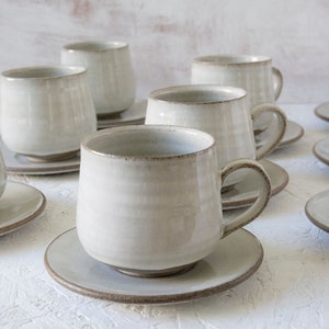 Coffee Cup and Saucer Rustic White