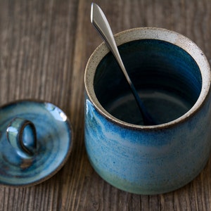 Blue Ceramic Sugar Bowl image 5