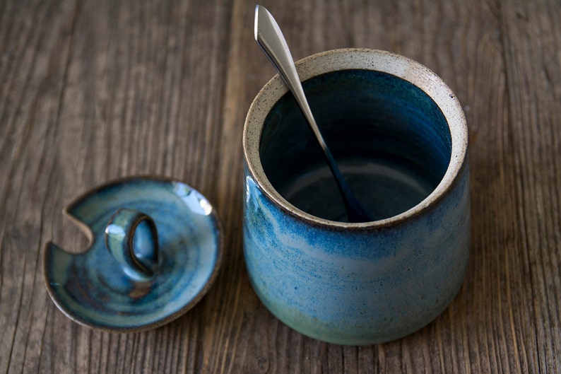 Blue Ceramic Sugar Bowl image 5