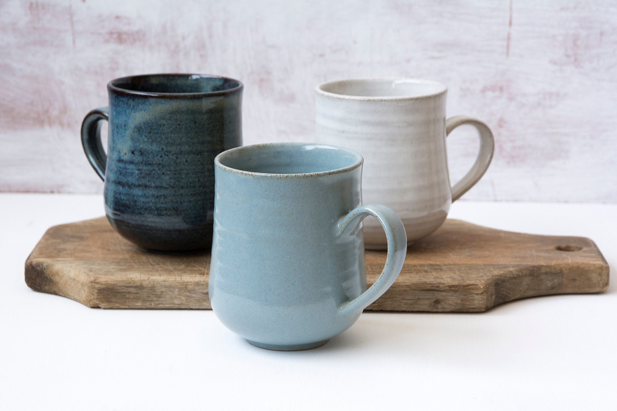 Tasse à Café en Poterie, Tasse Céramique Faite La Main, Poterie Rustique, Grès Jetée 10 Fl. Oz